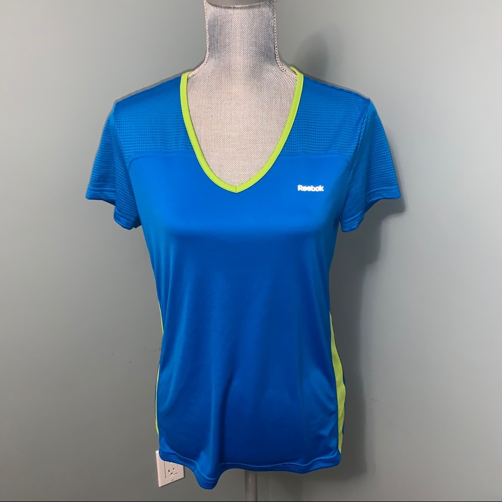 REEBOK versa cool blue athletic top short sleeve shirt size medium activewear
